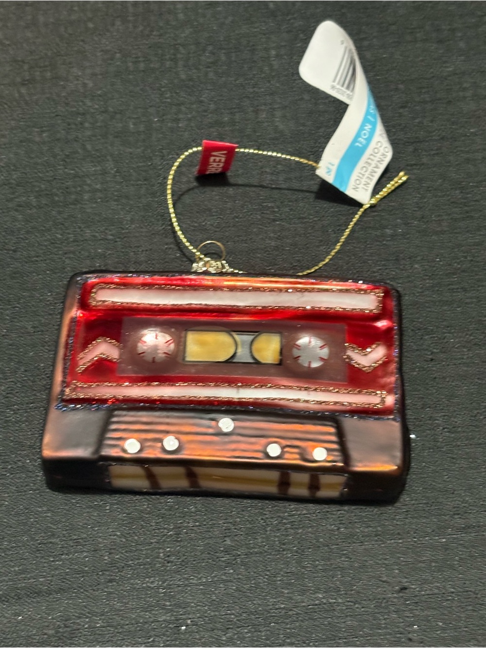 hand-blown glass Retro Cassette Tape Christmas Ornament